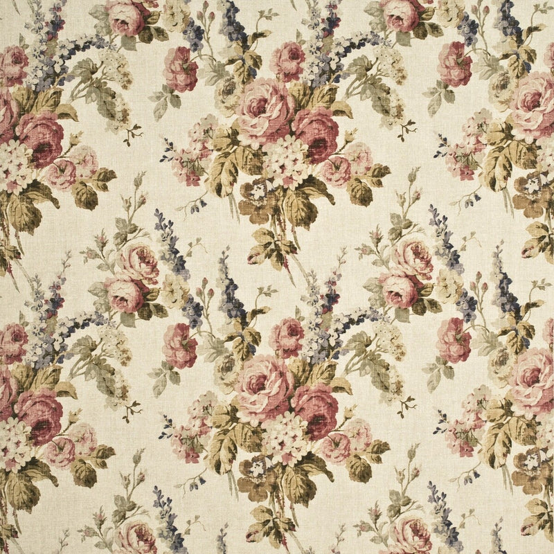 MULBERRY - VINTAGE FLORAL- ANTIQUE/ROSE - Fabric by the Yard ANTIQUE/ROSE