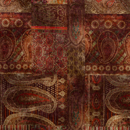 MULBERRY - LOMOND VELVET- RED/PLUM - Fabric by the Yard RED/PLUM