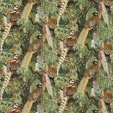 MULBERRY - GAME BIRDS VELVET- FOREST - Fabric by the Yard