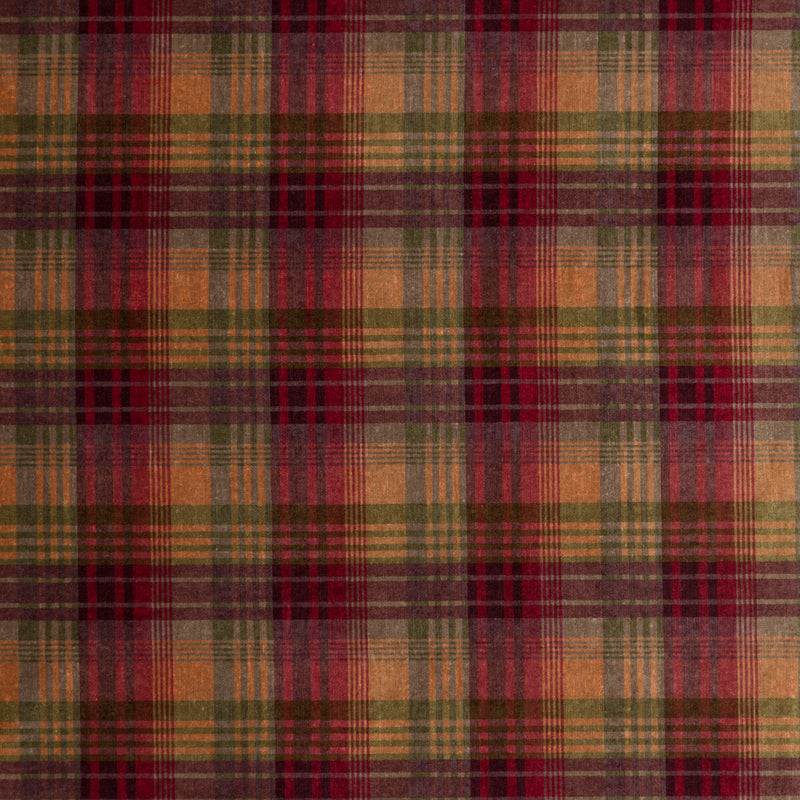 MULBERRY - VELVET ANCIENT TARTAN- PLUM - Fabric by the Yard PLUM
