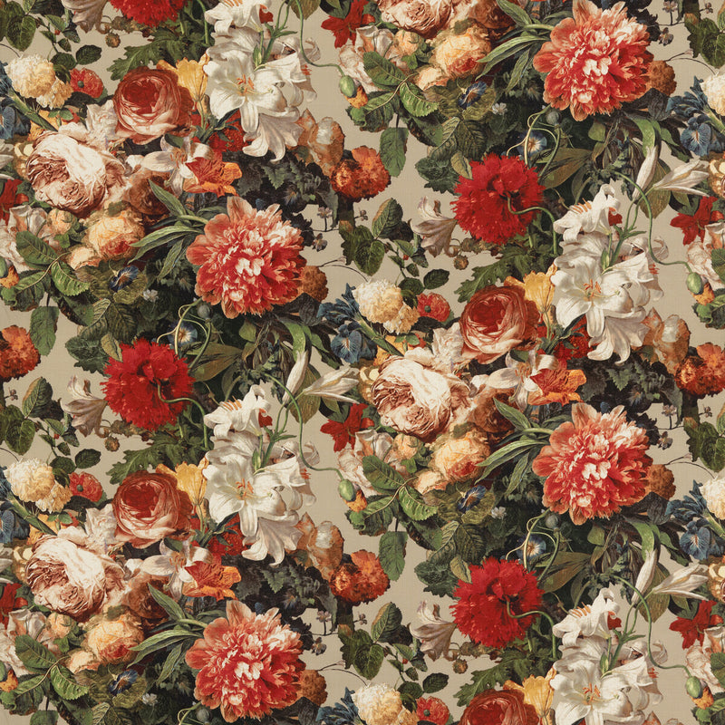 MULBERRY - FLORAL POMPADOUR- SPICE - Fabric by the Yard SPICE