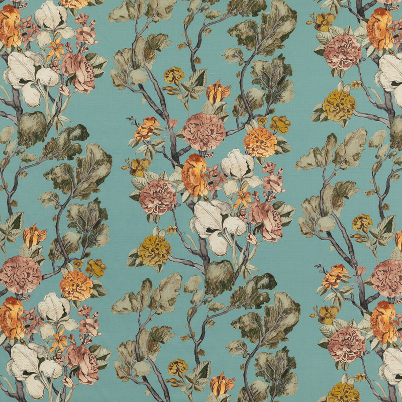 MULBERRY - WILD SIDE- TEAL - Fabric by the Yard TEAL