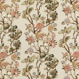 MULBERRY - WILD SIDE- CORAL/GREEN - Fabric by the Yard