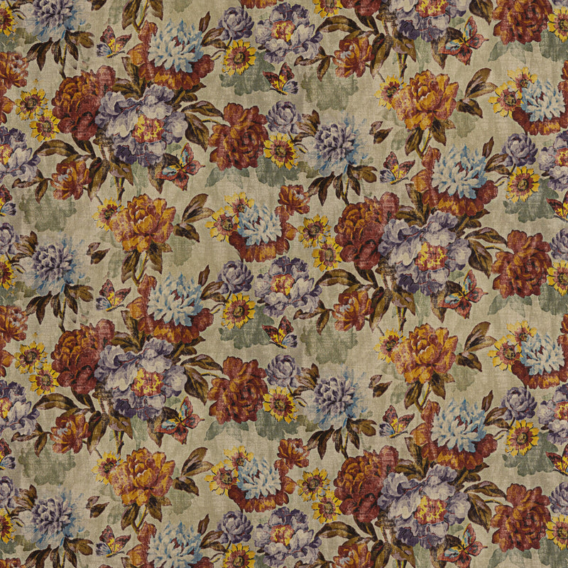 MULBERRY - BOTANICA- RED/PLUM - Fabric by the Yard RED/PLUM