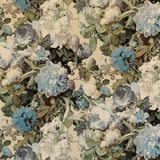 MULBERRY - FLORAL POMPADOUR VELVET- SAGE - Fabric by the Yard