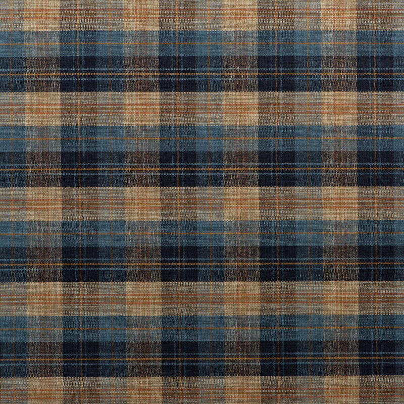 MULBERRY - CLAN CHENILLE- BLUE/MOLE - Fabric by the Yard BLUE/MOLE
