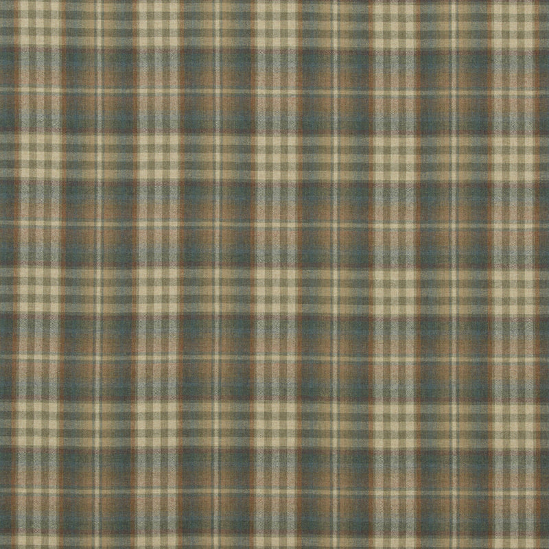 MULBERRY - NEVIS- TEAL/RUSSET - Fabric by the Yard TEAL/RUSSET