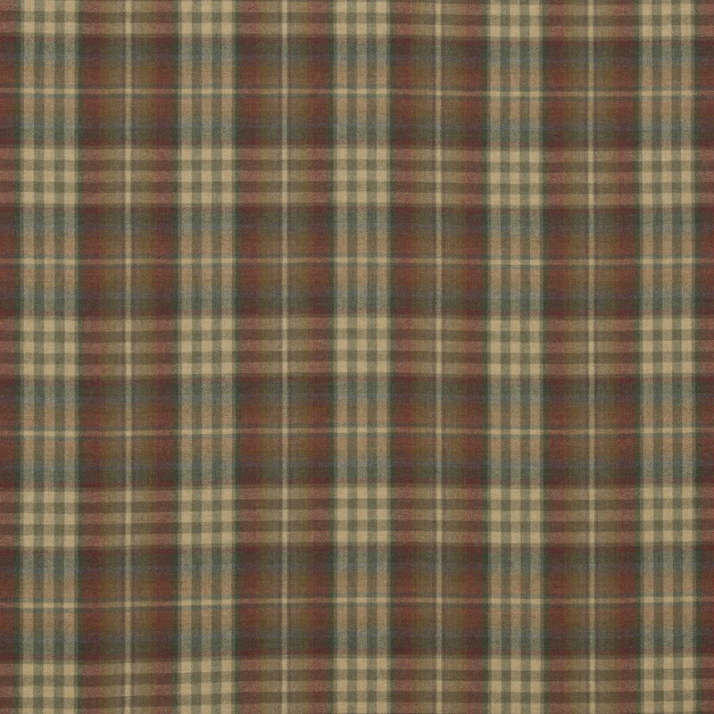 MULBERRY - NEVIS- RED/GREEN - Fabric by the Yard RED/GREEN