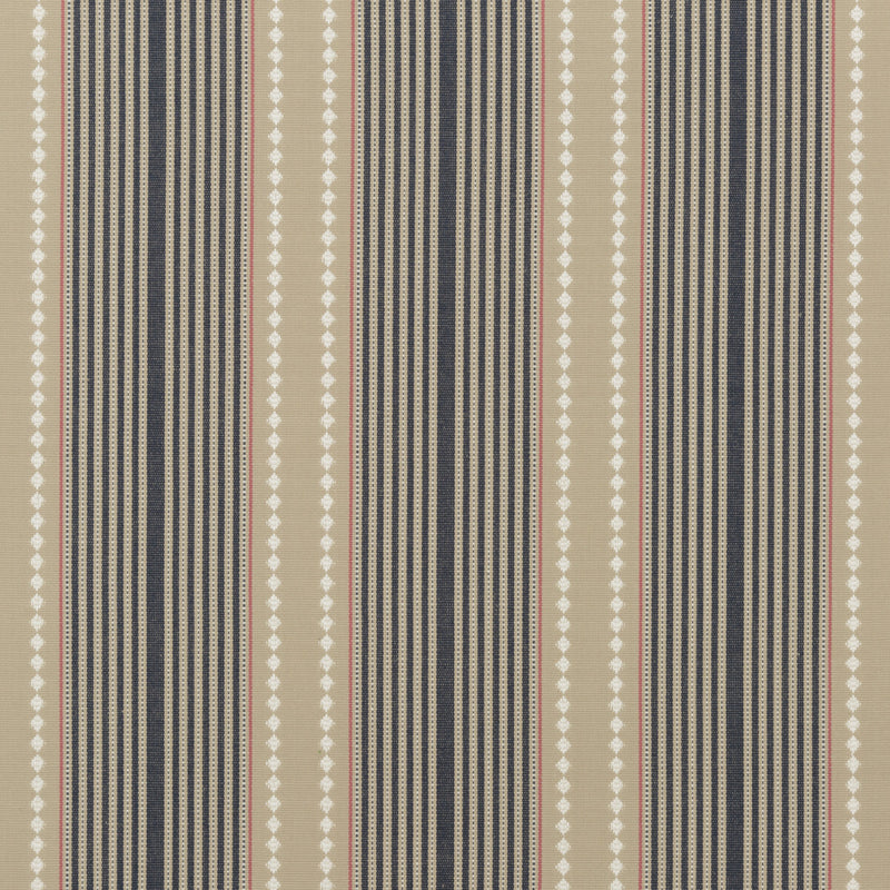 MULBERRY - BRIGHTON STRIPE- INDIGO/LINEN - Fabric by the Yard INDIGO/LINEN