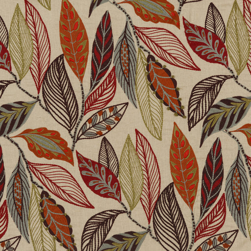 MULBERRY - FOREST LEAVES- RED/PLUM - Fabric by the Yard RED/PLUM