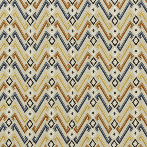 MULBERRY - JAZZ- INDIGO/SPICE - Fabric by the Yard INDIGO/SPICE