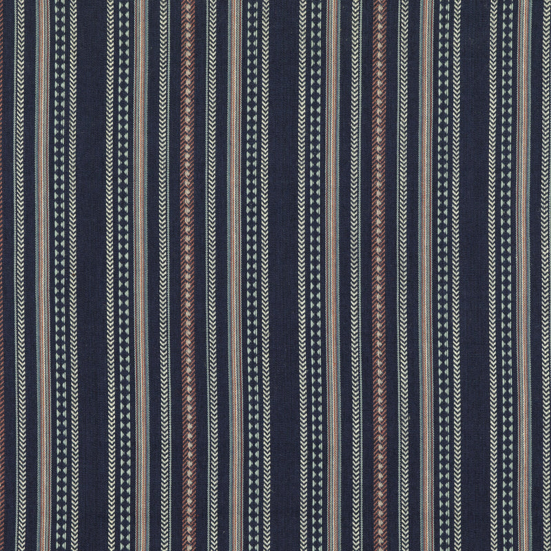 MULBERRY - RACING STRIPE- INDIGO - Fabric by the Yard INDIGO