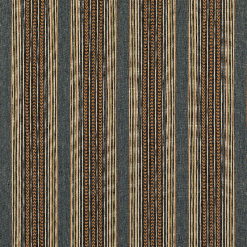 MULBERRY - BERBER STRIPE- DENIM - Fabric by the Yard DENIM