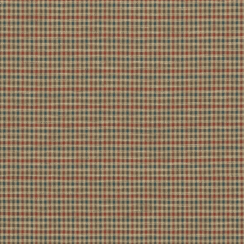 MULBERRY - BABINGTON CHECK- TEAL/SPICE - Fabric by the Yard TEAL/SPICE