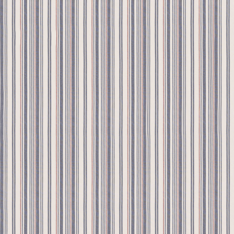 MULBERRY - SPINNAKER STRIPE- INDIGO/RED - Fabric by the Yard INDIGO/RED