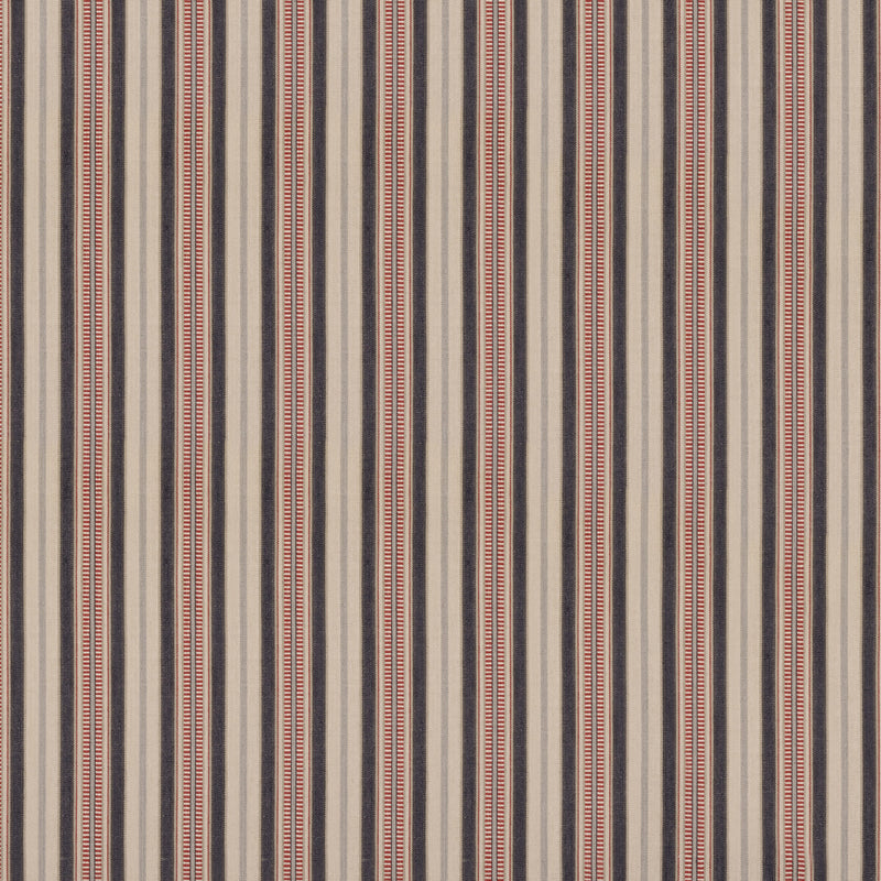 MULBERRY - SHELTER STRIPE- INDIGO/RED - Fabric by the Yard INDIGO/RED