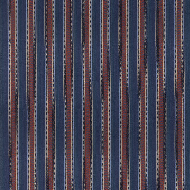 MULBERRY - BARRINGTON STRIPE- INDIGO/RED - Fabric by the Yard INDIGO/RED