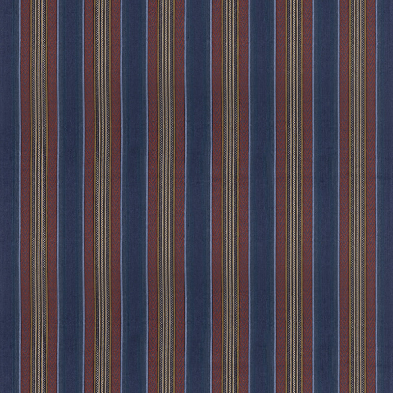 MULBERRY - WESTERLY STRIPE- INDIGO/RED - Fabric by the Yard INDIGO/RED