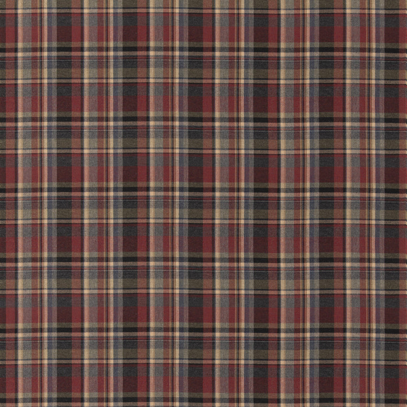 MULBERRY - LINDISFARNE PLAID- CHARCOAL/RED - Fabric by the Yard CHARCOAL/RED