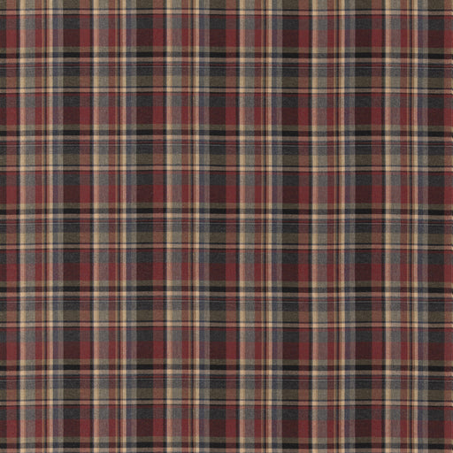 MULBERRY - LINDISFARNE PLAID- CHARCOAL/RED - Fabric by the Yard CHARCOAL/RED