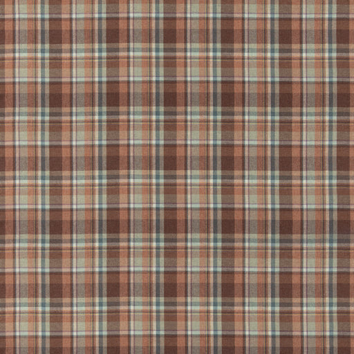MULBERRY - LINDISFARNE PLAID- RUSSET/AQUA - Fabric by the Yard RUSSET/AQUA