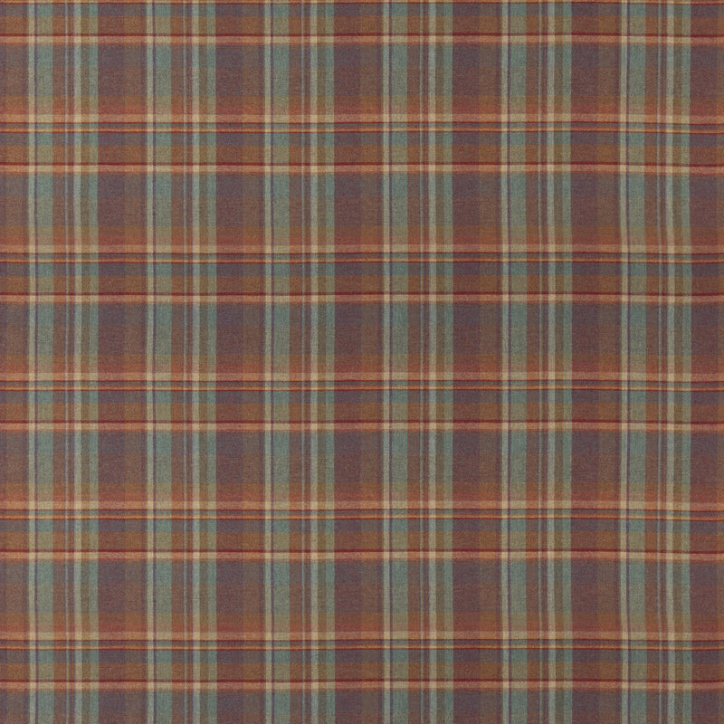 MULBERRY - LINDISFARNE PLAID- RED/TEAL - Fabric by the Yard RED/TEAL