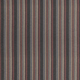 MULBERRY - LINDISFARNE STRIPE- CHARCOAL/RED - Fabric by the Yard