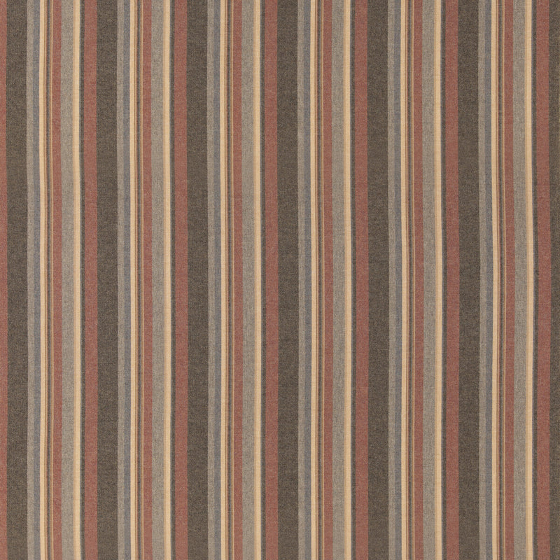 MULBERRY - LINDISFARNE STRIPE- RUSSET/SLATE - Fabric by the Yard RUSSET/SLATE