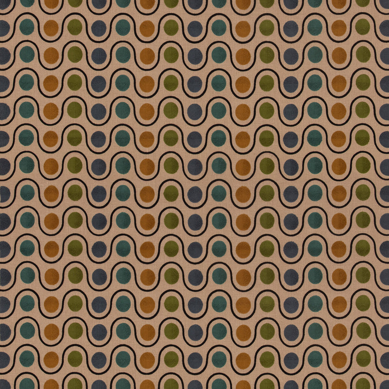 MULBERRY - WICKET- GREEN/BLUE - Fabric by the Yard GREEN/BLUE