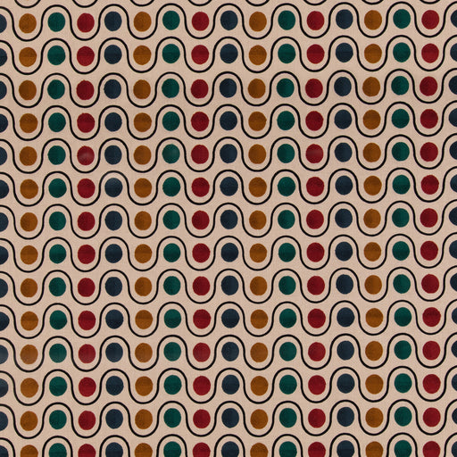 MULBERRY - WICKET- TEAL/RED - Fabric by the Yard TEAL/RED