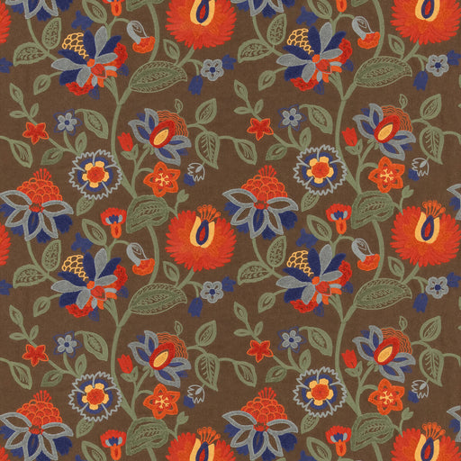 MULBERRY - GORTON- RED/TEAL - Fabric by the Yard RED/TEAL