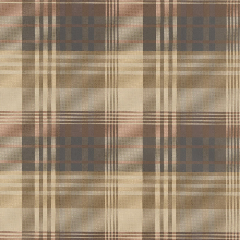 MULBERRY - MULBERRY ANCIENT TARTAN- RED/CHARCOAL - Wallcovering by the Roll RED/CHARCOAL