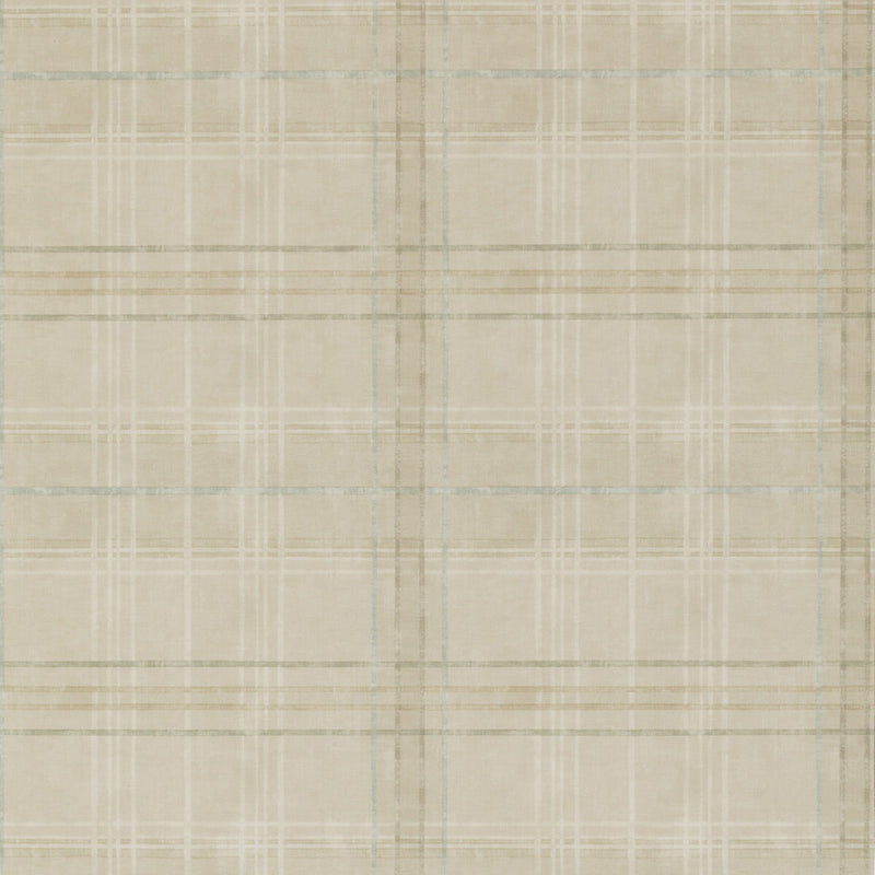 MULBERRY - SHETLAND PLAID- STONE - Wallcovering by the Roll STONE