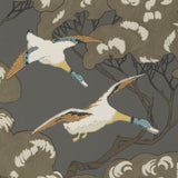 MULBERRY - FLYING DUCKS- CHARCOAL - Wallcovering by the Roll