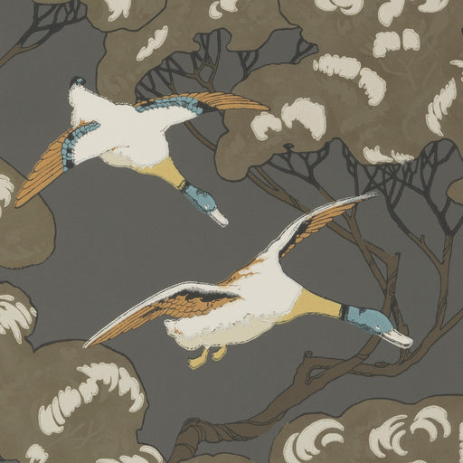 MULBERRY - FLYING DUCKS- CHARCOAL - Wallcovering by the Roll CHARCOAL
