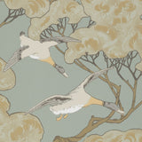 MULBERRY - FLYING DUCKS- SLATE BLUE - Wallcovering by the Roll