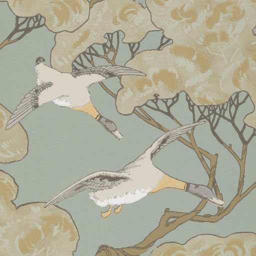 MULBERRY - FLYING DUCKS- SLATE BLUE - Wallcovering by the Roll SLATE BLUE