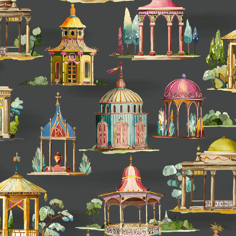 MULBERRY - FOLLIES- EBONY - Wallcovering by the Roll EBONY