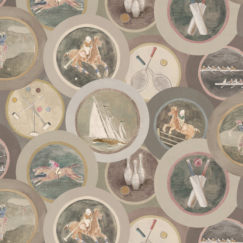 MULBERRY - SPORTING LIFE- ANTIQUE - Wallcovering by the Roll ANTIQUE