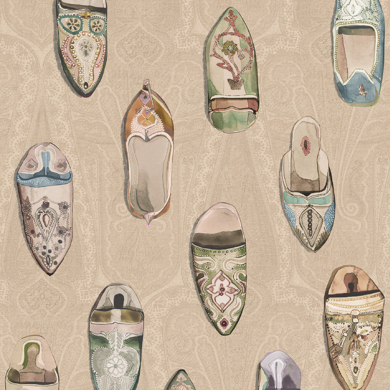 MULBERRY - BABOUCHES- IVORY - Wallcovering by the Roll IVORY