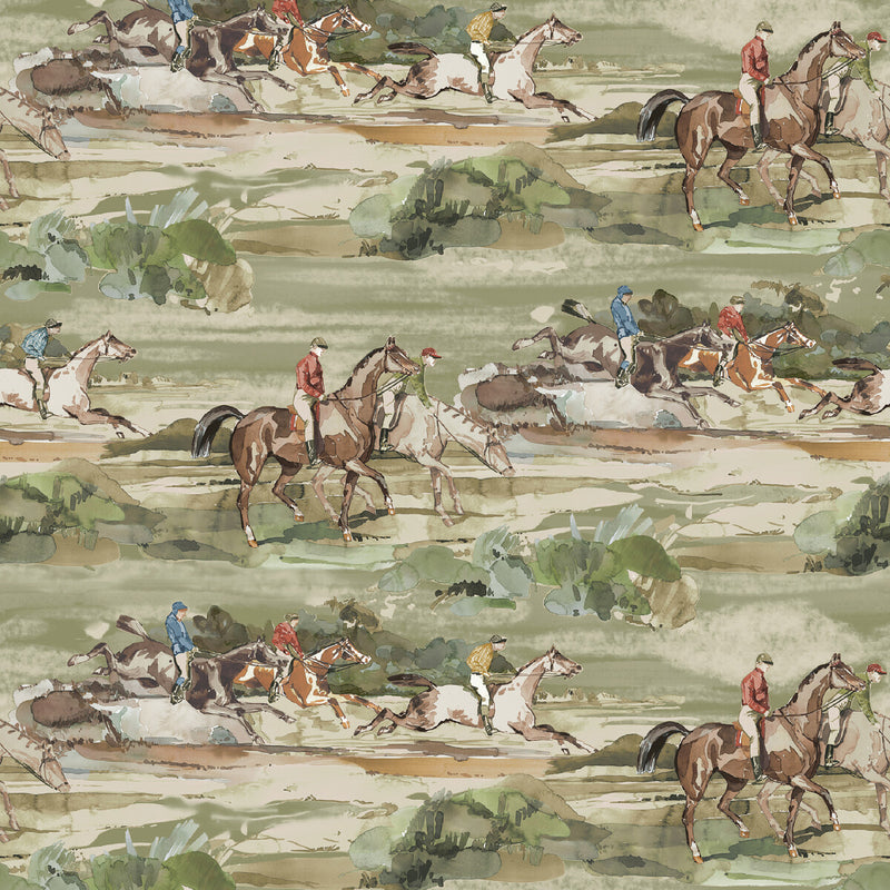 MULBERRY - MORNING GALLOP- ANTIQUE - Wallcovering by the Roll ANTIQUE