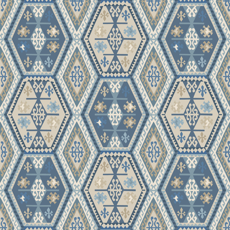 MULBERRY - BUCKLAND- BLUE - Wallcovering by the Roll BLUE