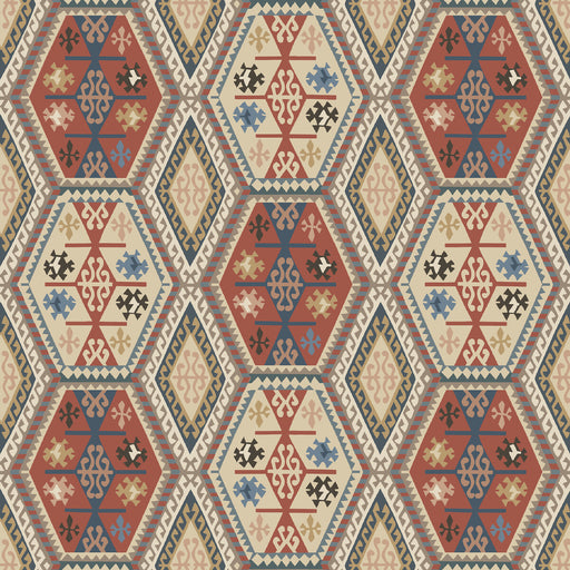 MULBERRY - BUCKLAND- RED/BLUE - Wallcovering by the Roll RED/BLUE