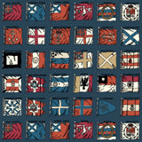 MULBERRY - NAVAL ENSIGNS- INDIGO/RED - Wallcovering by the Roll