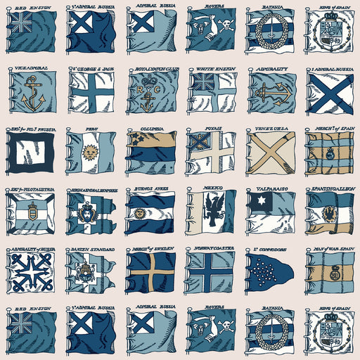 MULBERRY - NAVAL ENSIGNS- BLUE - Wallcovering by the Roll BLUE