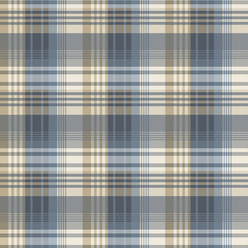 MULBERRY - MULBERRY ANCIENT TARTAN- INDIGO - Wallcovering by the Roll INDIGO
