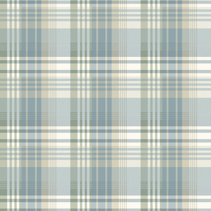 MULBERRY - MULBERRY ANCIENT TARTAN- AQUA - Wallcovering by the Roll AQUA