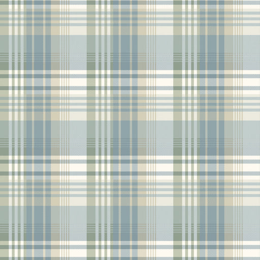 MULBERRY - MULBERRY ANCIENT TARTAN- AQUA - Wallcovering by the Roll AQUA