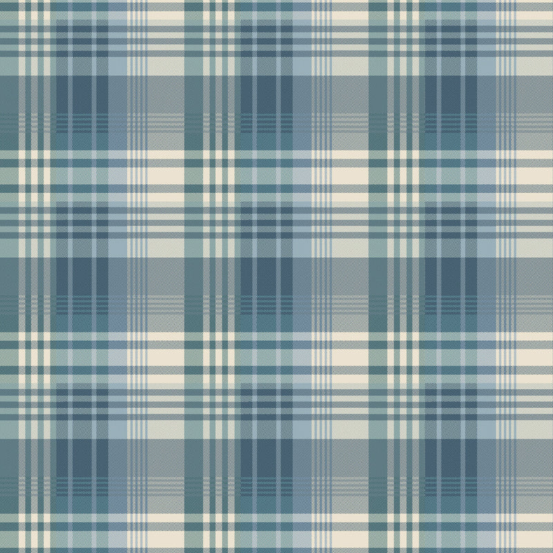 MULBERRY - MULBERRY ANCIENT TARTAN- TEAL - Wallcovering by the Roll TEAL