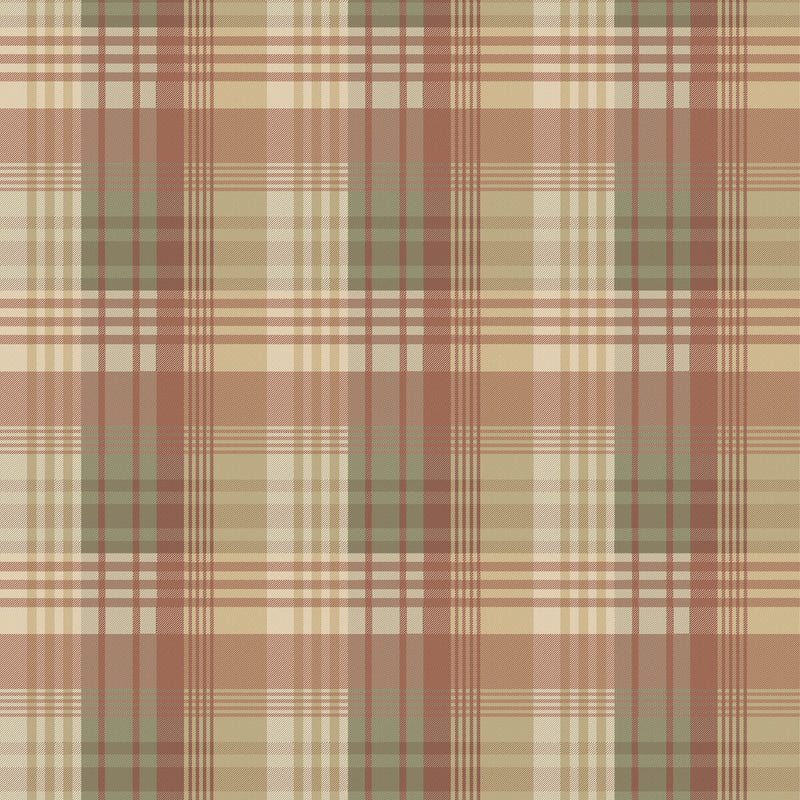 MULBERRY - MULBERRY ANCIENT TARTAN- LOVAT/RED - Wallcovering by the Roll LOVAT/RED